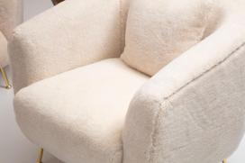fotelis smelio spalvos - Fotelis Hanah Home Istiridye, smėlio, 85 cm x 85 cm x 80 cm - 3 nuotrauka