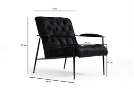 fotelis hanah - Fotelis Hanah Home Matilda, juodas, 75 cm x 80 cm x 85 cm - 4 nuotrauka