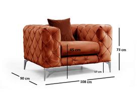 fotelis hanah - Fotelis Hanah Home Como, oranžinis, 108 cm x 90 cm x 70 cm - 2 nuotrauka