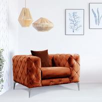 fotelis hanah - Fotelis Hanah Home Como, oranžinis, 108 cm x 90 cm x 70 cm - 3 nuotrauka