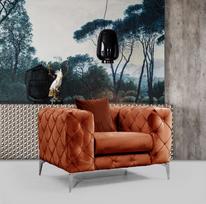 fotelis hanah - Fotelis Hanah Home Como, oranžinis, 108 cm x 90 cm x 70 cm - 6 nuotrauka