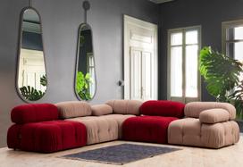 sofa kreslas fotelis - Fotelis Hanah Home Bubble O1, raudonas, 95 cm x 95 cm x 75 cm - 10 nuotrauka