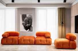sofa kreslas fotelis - Fotelis Hanah Home Bubble 1R, oranžinis, 95 cm x 95 cm x 75 cm - 7 nuotrauka