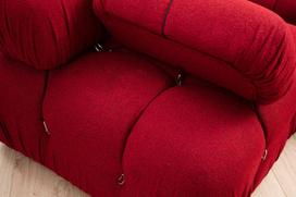 sofa kreslas fotelis - Fotelis Hanah Home Bubble L1, raudonas, 95 cm x 95 cm x 75 cm - 5 nuotrauka