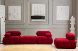sofa kreslas fotelis - Fotelis Hanah Home Bubble L1, raudonas, 95 cm x 95 cm x 75 cm - 10 nuotrauka