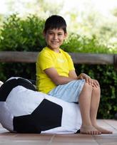 pufas juodas - Sėdmaišis Hanah Home Football Kids Pouffe 248FRN1136, baltas/juodas - 2 nuotrauka