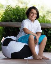 pufas juodas - Sėdmaišis Hanah Home Football Kids Pouffe 248FRN1136, baltas/juodas - 3 nuotrauka
