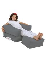 suolo kojos - Sėdmaišis Hanah Home Kids Single Seat Pouffe 248FRN1222, tamsiai pilka - 3 nuotrauka