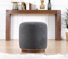 pufas pilkos - Pufas Hanah Home Zeone, pilkas, 42 cm x 42 cm x 43 cm - 2 nuotrauka
