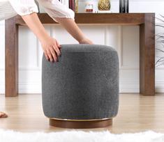 pufas pilkos - Pufas Hanah Home Zeone, pilkas, 42 cm x 42 cm x 43 cm - 3 nuotrauka