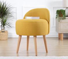taburetes ir - Pufas Hanah Home Corvile, geltonas, 42 cm x 48 cm x 47 cm - 2 nuotrauka