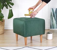 pufas zalia - Pufas Hanah Home Tomp, žalias, 43 cm x 43 cm x 43 cm - 3 nuotrauka