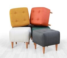 pufas zalia - Pufas Hanah Home Tomp, žalias, 43 cm x 43 cm x 43 cm - 5 nuotrauka