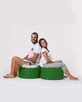 pufas zalia - Pufas Hanah Home Round, žalias, 55 cm x 55 cm x 30 cm - 10 nuotrauka