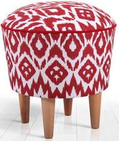 Pufas Hanah Home Cor, baltas/raudonas, 42 cm x 42 cm x 42 cm