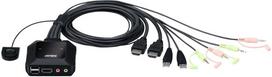 kvm switch usb - Aten CS22H 2-Port USB 4K HDMI Cable KVM Switch with Remote Port Selector - 1 nuotrauka
