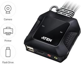 kvm switch usb - Aten CS22H 2-Port USB 4K HDMI Cable KVM Switch with Remote Port Selector - 7 nuotrauka