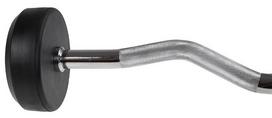 barbell - Lenktas guma dengtas grifas HMS GSL -  40 kg - 3 nuotrauka