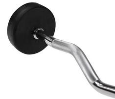 barbell - Lenktas guma dengtas grifas HMS GSL -  40 kg - 4 nuotrauka