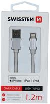 apple laidu - Swissten Textile USB To Apple Lightning Fast Charge Cable 1.2m Blue - 2 nuotrauka