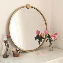 kabinamas veidrodis - Kalune Design Veidrodis Gold Metal Çerçeve Yuvarlak Ayna A708 - 3 nuotrauka