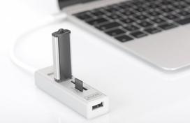 sd card usb c reader -  Digitus USB-C - 3 x USB/SD/MicroSD DA-70243, balta - 4 nuotrauka