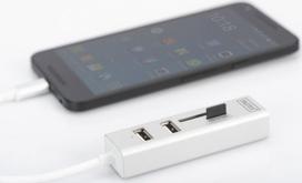 sd card usb c reader -  Digitus USB-C - 3 x USB/SD/MicroSD DA-70243, balta - 5 nuotrauka