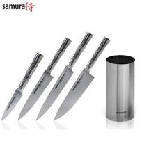 peiliai samura bamboo - Samura BAMBOO Universal Knife Set of 4pcs + knife holder - 2 nuotrauka