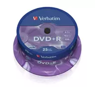 mattys - Verbatim DVD+R Matt Silver 4.7GB 16x 25pcs spindle | 43500 - 2 nuotrauka