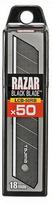 Laužomos geležtės 18mm. 50 vnt patogus dispenceris blisteryje Tajima Razor Black