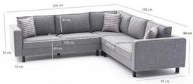 Pirkti Kampinė sofa Hanah Home Kale Linen, pilka, universalus, 258 x 258 x 83 cm - Photo 4