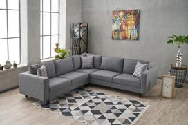 Pirkti Kampinė sofa Hanah Home Kale Linen, pilka, universalus, 258 x 258 x 83 cm - Photo 5