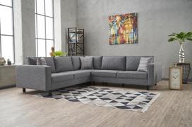 Pirkti Kampinė sofa Hanah Home Kale Linen, pilka, universalus, 258 x 258 x 83 cm - Photo 6
