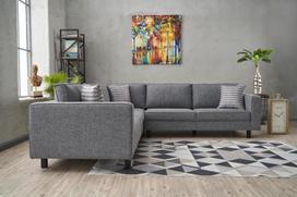 Pirkti Kampinė sofa Hanah Home Kale Linen, pilka, universalus, 258 x 258 x 83 cm - Photo 7