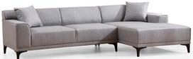 Kampinė sofa Hanah Home Petra, šviesiai pilka, dešininė, 250 x 145 x 69 cm
