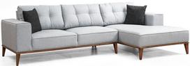 kampine sofa lova - Kampinė sofa Hanah Home Montana, šviesiai pilka, dešininė, 288 x 160 x 85 cm - 2 nuotrauka