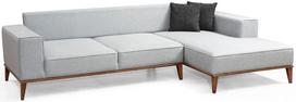 kampine sofa lova - Kampinė sofa Hanah Home Montana, šviesiai pilka, dešininė, 288 x 160 x 85 cm - 3 nuotrauka