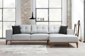 kampine sofa lova - Kampinė sofa Hanah Home Montana, šviesiai pilka, dešininė, 288 x 160 x 85 cm - 4 nuotrauka