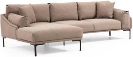 Kampinė sofa Hanah Home Leo, šviesiai ruda, kairinė, 255 x 150 x 65 cm