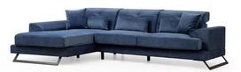 Kampinė sofa Hanah Home Frido, tamsiai mėlyna, kairinė, 190 x 308 x 92 cm