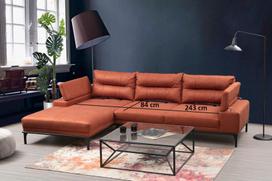 Pirkti Kampinė sofa Hanah Home Hollywood 859FTN2028, oranžinė, kairinė, 309 x 188 x 89 cm - Photo 10