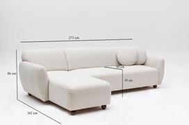 kampai sofos - Kampinė sofa Hanah Home Eddy 560ARE1198, balta, kairinė, 162 x 273 x 86 cm - 7 nuotrauka