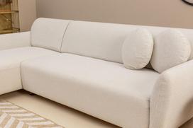 kampai sofos - Kampinė sofa Hanah Home Eddy 560ARE1198, balta, kairinė, 162 x 273 x 86 cm - 10 nuotrauka