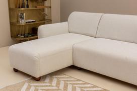 kampai sofos - Kampinė sofa Hanah Home Eddy 560ARE1198, balta, kairinė, 162 x 273 x 86 cm - 11 nuotrauka