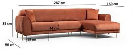 sofa lova hanah - Kampinė sofa Hanah Home Image 560ARE1145, ruda, dešininė, 169 x 287 x 85 cm - 9 nuotrauka