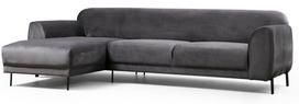 Kampinė sofa Hanah Home Image, antracito, kairinė, 169 x 287 x 85 cm
