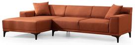Kampinė sofa Hanah Home Petra, oranžinė, kairinė, 145 x 250 x 69 cm