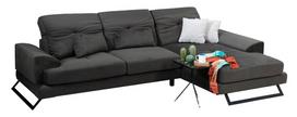 Kampinė sofa Hanah Home Frido, antracito, dešininė, 190 x 308 x 92 cm