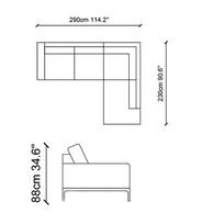Pirkti Kampinė sofa Hanah Home Secret, šviesiai pilka, universalus, 230 x 290 x 88 cm - Photo 6