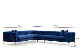 Pirkti Kampinė sofa Hanah Home Como, tamsiai mėlyna, dešininė, 270 x 310 x 70 cm - Photo 5